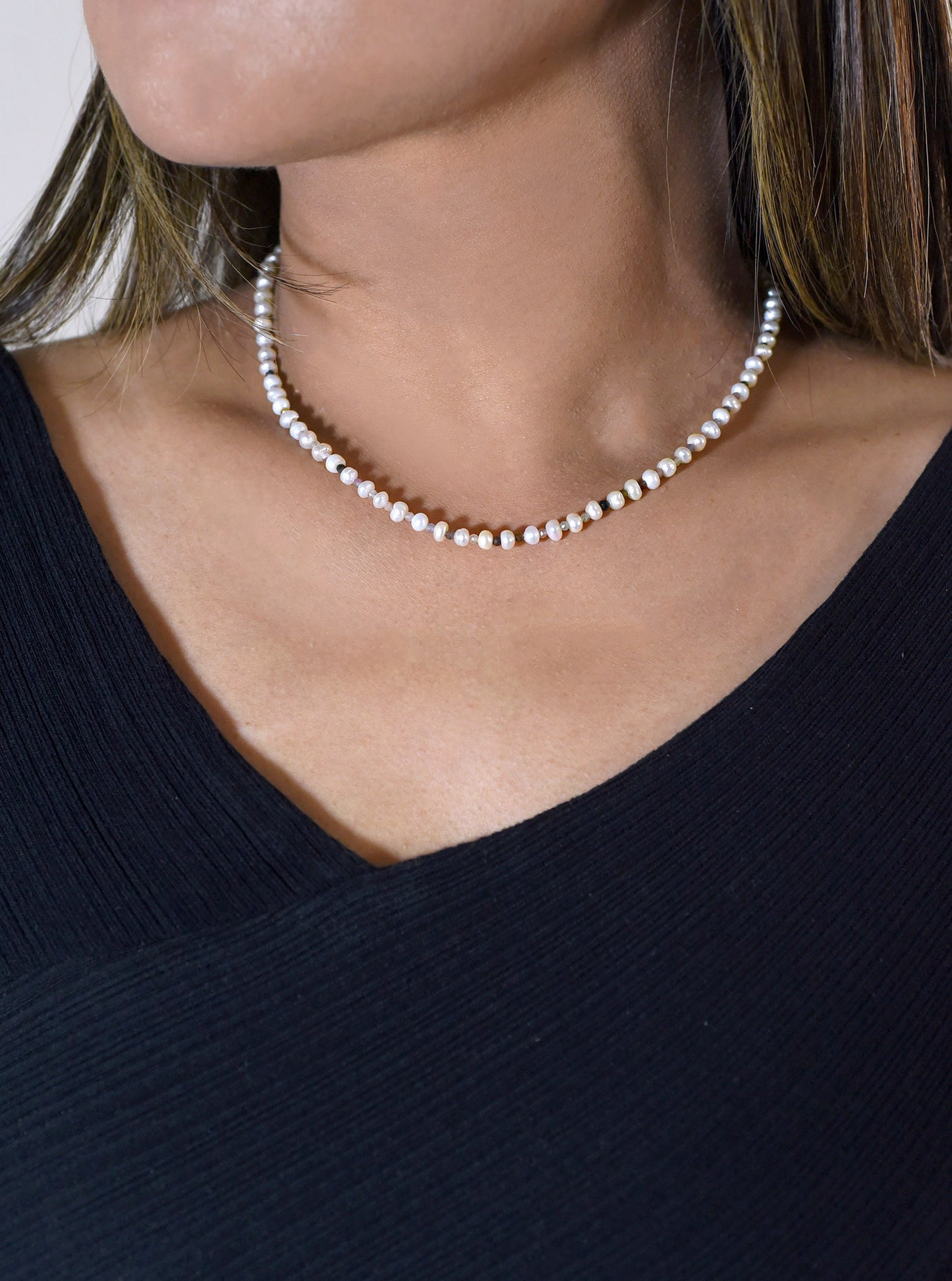 Pearl with Beaded Gemstones