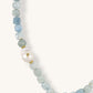 Aquamarine Necklace with Natural Baroque Pearl