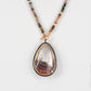 Teardrop Phantom Quartz Statement Beaded Necklace