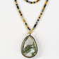 Teardrop Phantom Quartz Statement Beaded Necklace