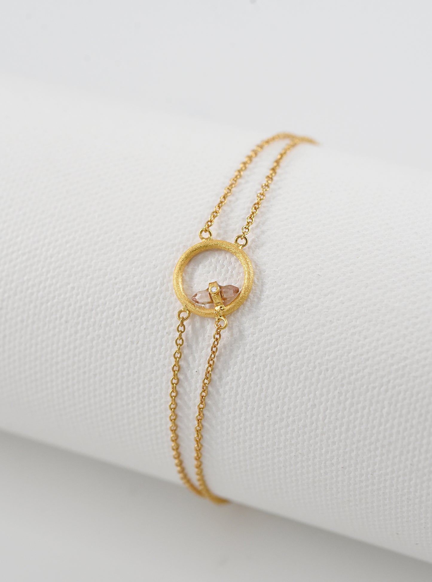 Tourmaline Halo Bracelet with Diamond