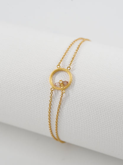 Tourmaline Halo Bracelet with Diamond