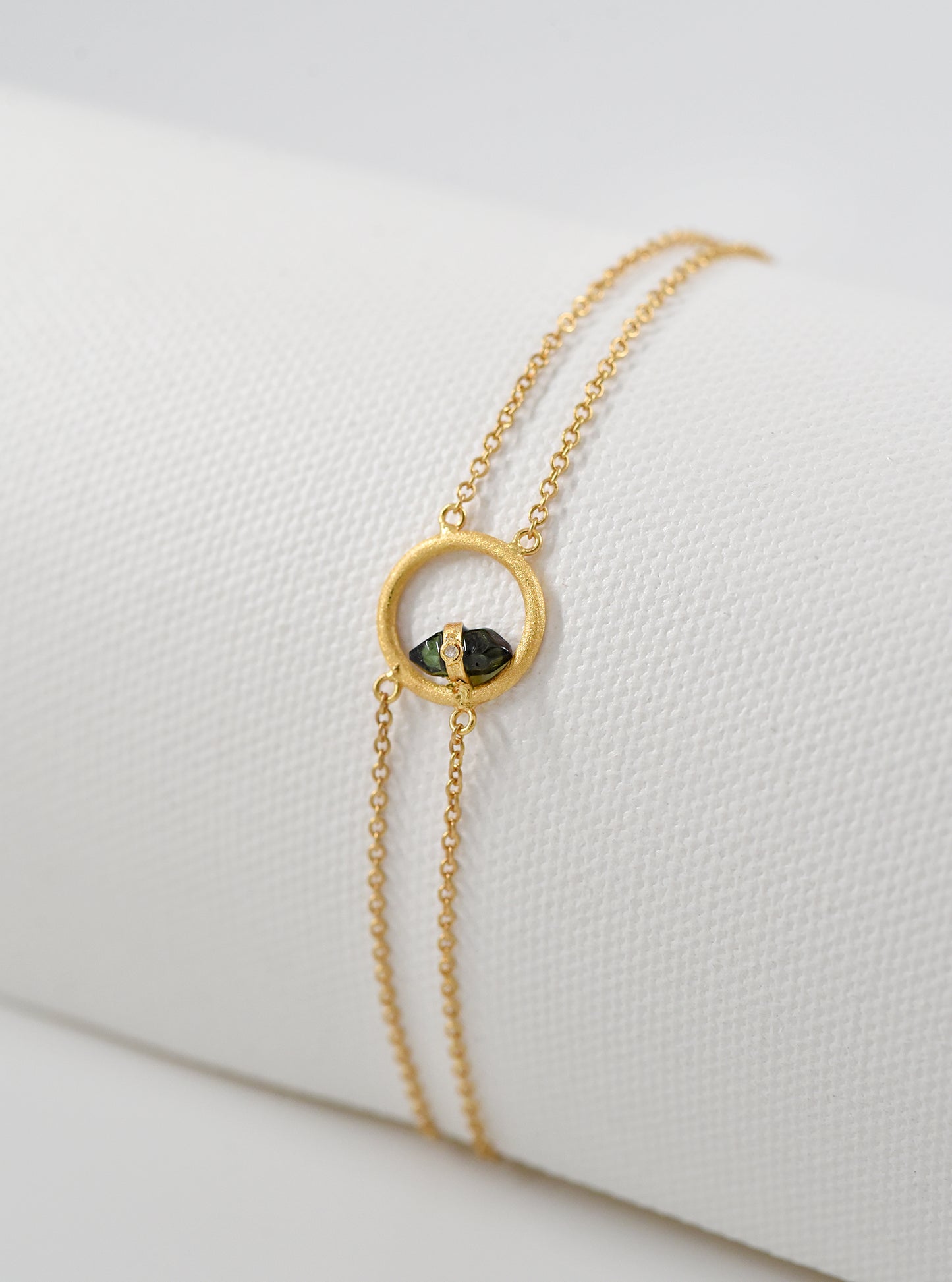 Tourmaline Halo Bracelet with Diamond