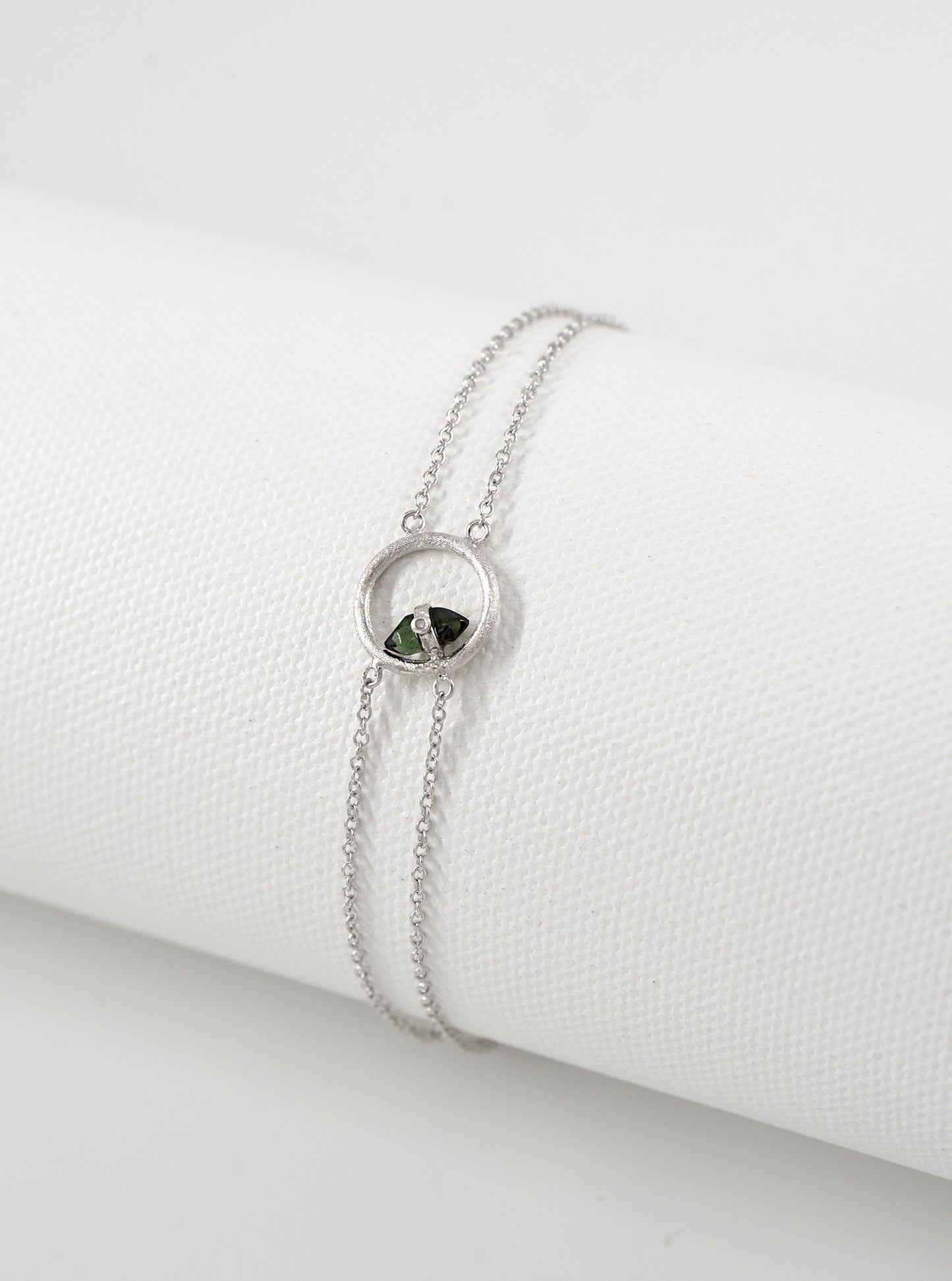 Tourmaline Halo Bracelet with Diamond