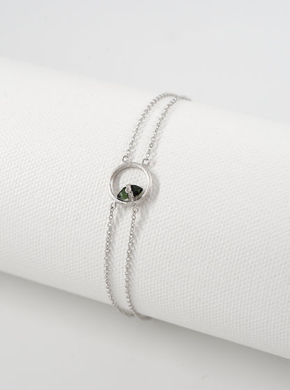 Tourmaline Halo Bracelet with Diamond