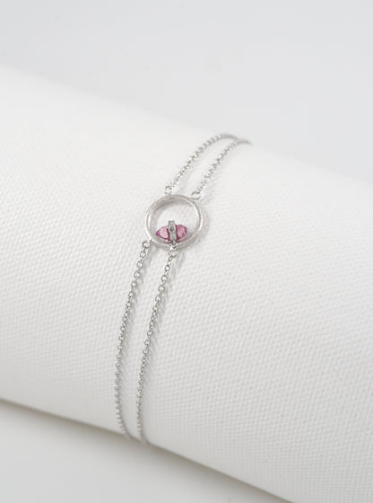 Tourmaline Halo Bracelet with Diamond