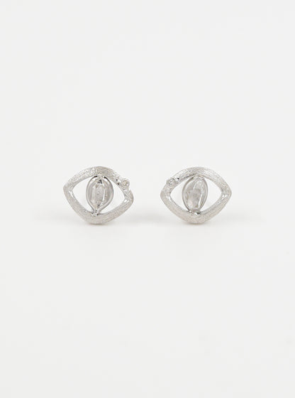 Herkimer Diamond Protective Eye Earring