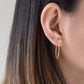 Radiant Aura Herkimer Diamond Long Hoop Earrings