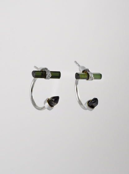 Tourmalin Gleam Bar Hoop Earrings