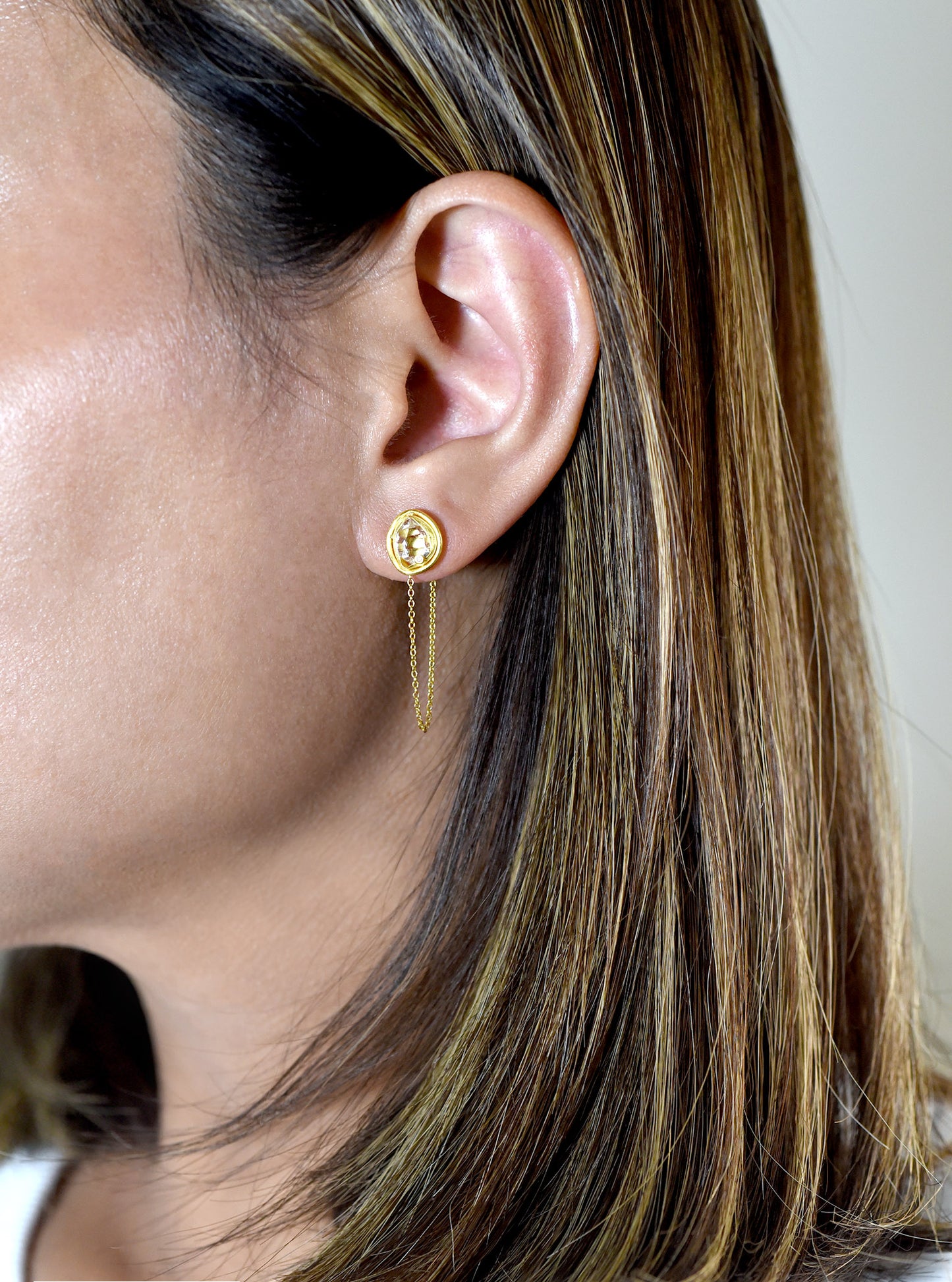 Herkimer Diamond Aura Earrings