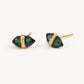 Raw Tourmaline Studs With Diamond