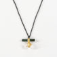 Tourmaline Bar Attached Ponit Herkimer Quartz with Diamond Necklace