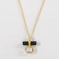 Tourmaline Bar Attached  Herkimer Quartz with Diamond Necklace