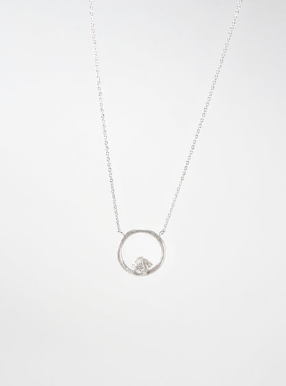 Herkimer Diamond Twiling Halo Necklace with diamond