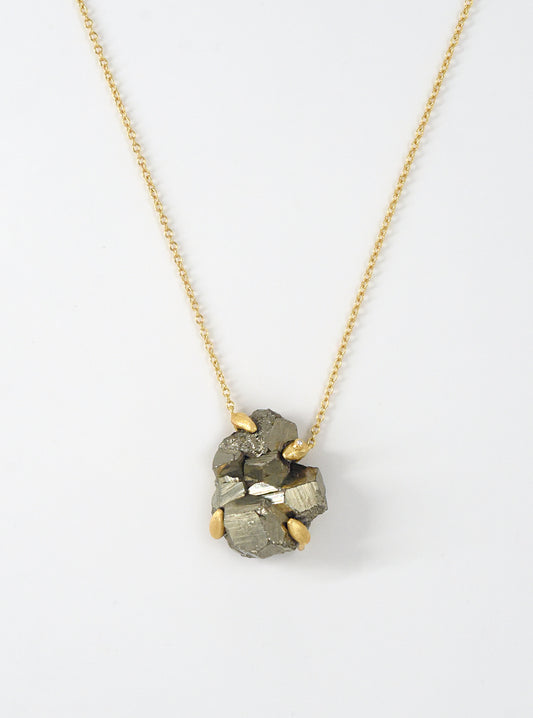 Nature Pyrite Specimen Edgy Necklace