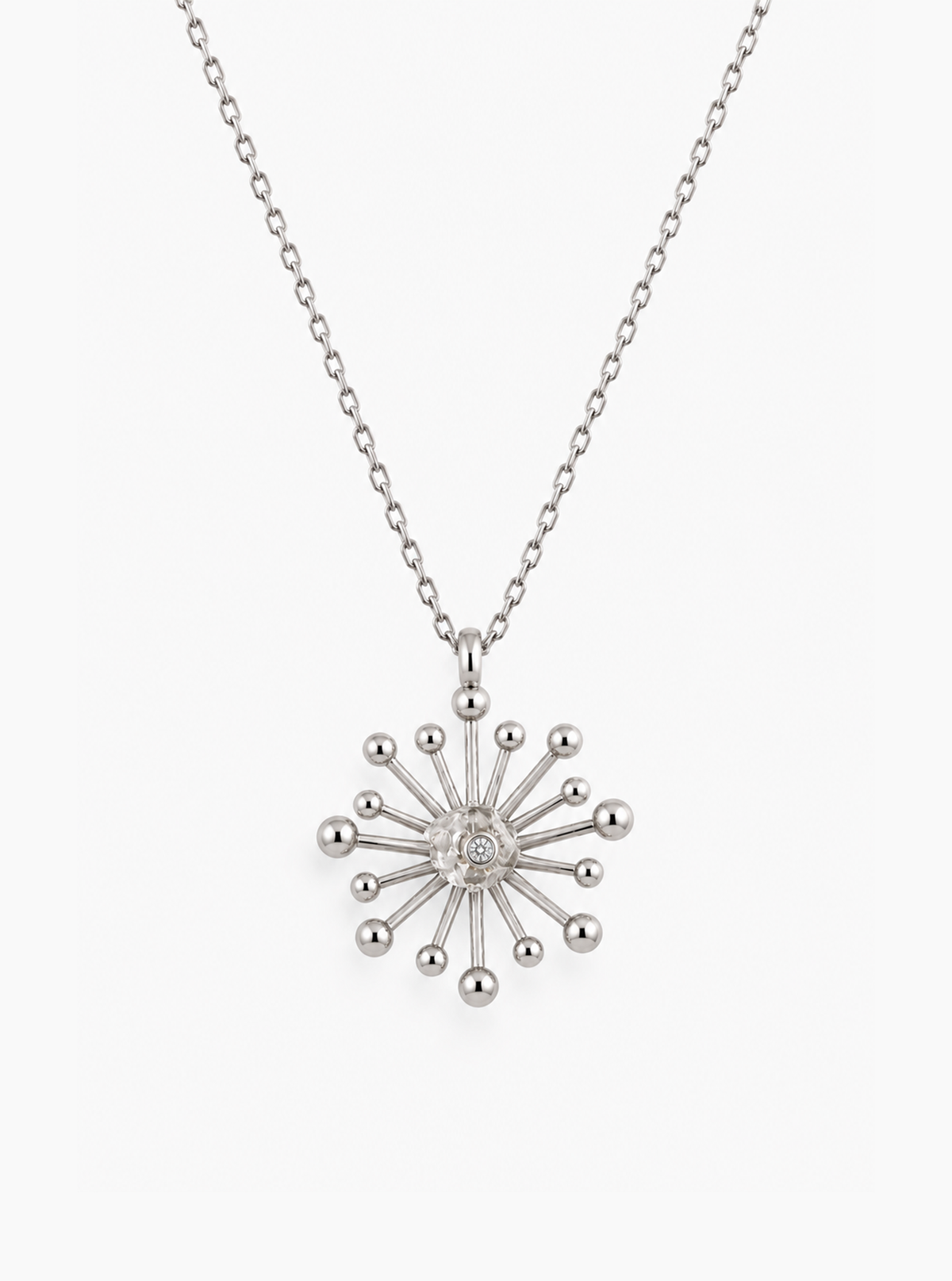 Herkimer Diamond Starburst Necklace with Diamond
