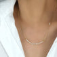 Herkimer Diamond Beaded Bar Necklace