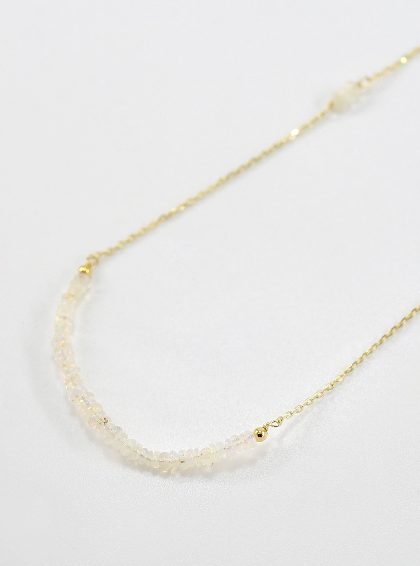 Opal Beaded Bar Necklace