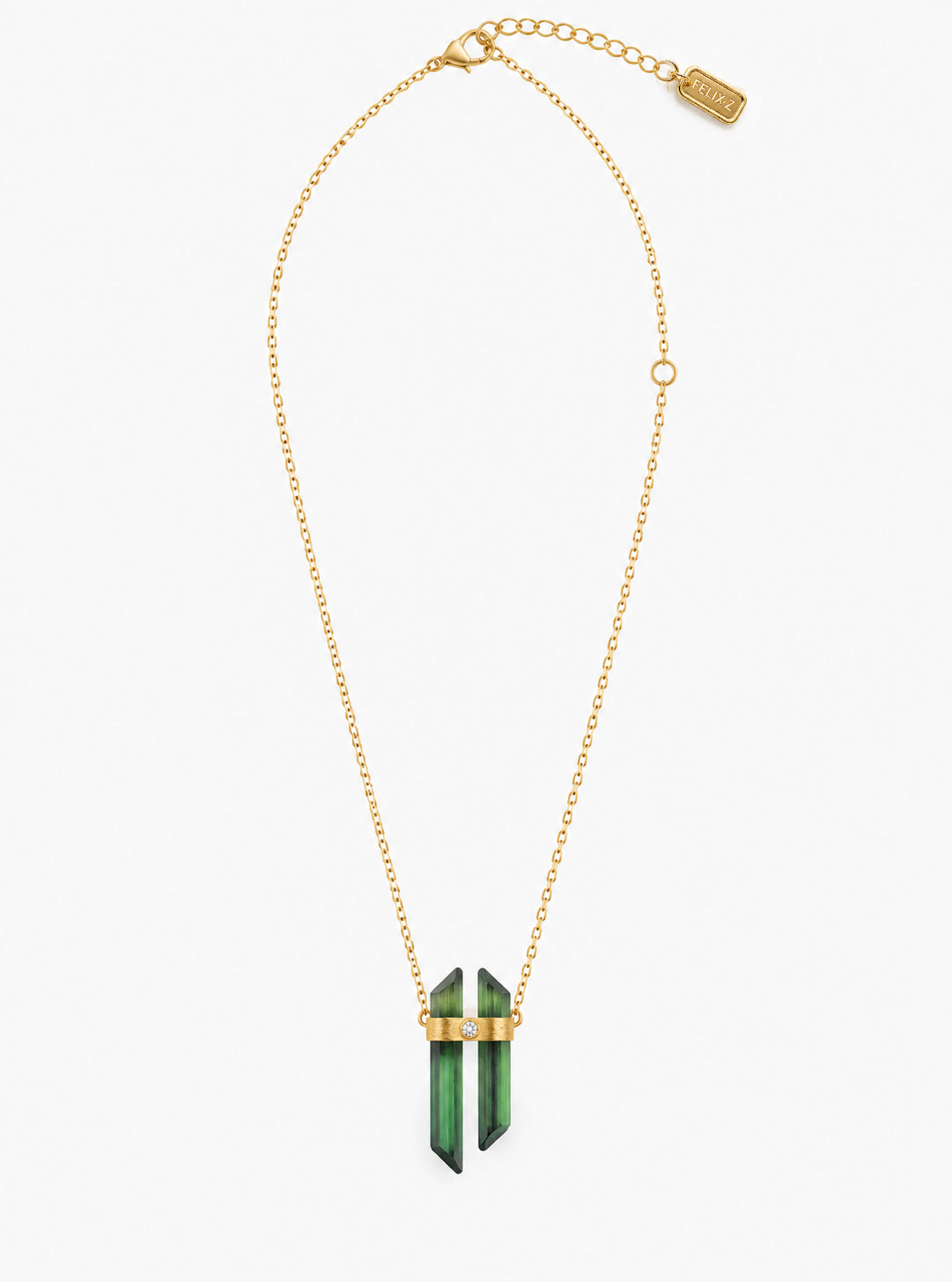 Tourmaline Dagger Necklace With Diamond
