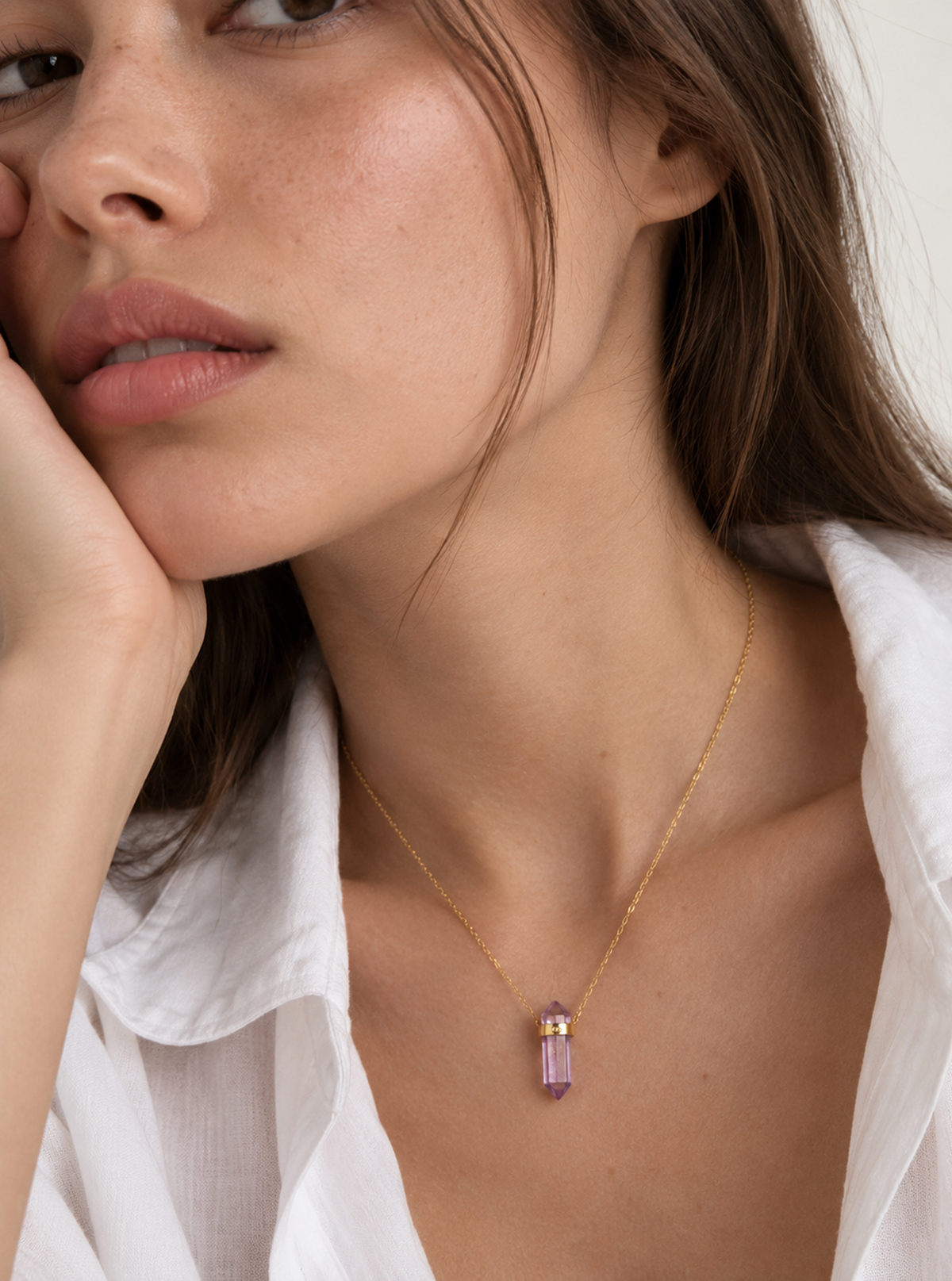 Tourmaline Point with Diamond Necklace