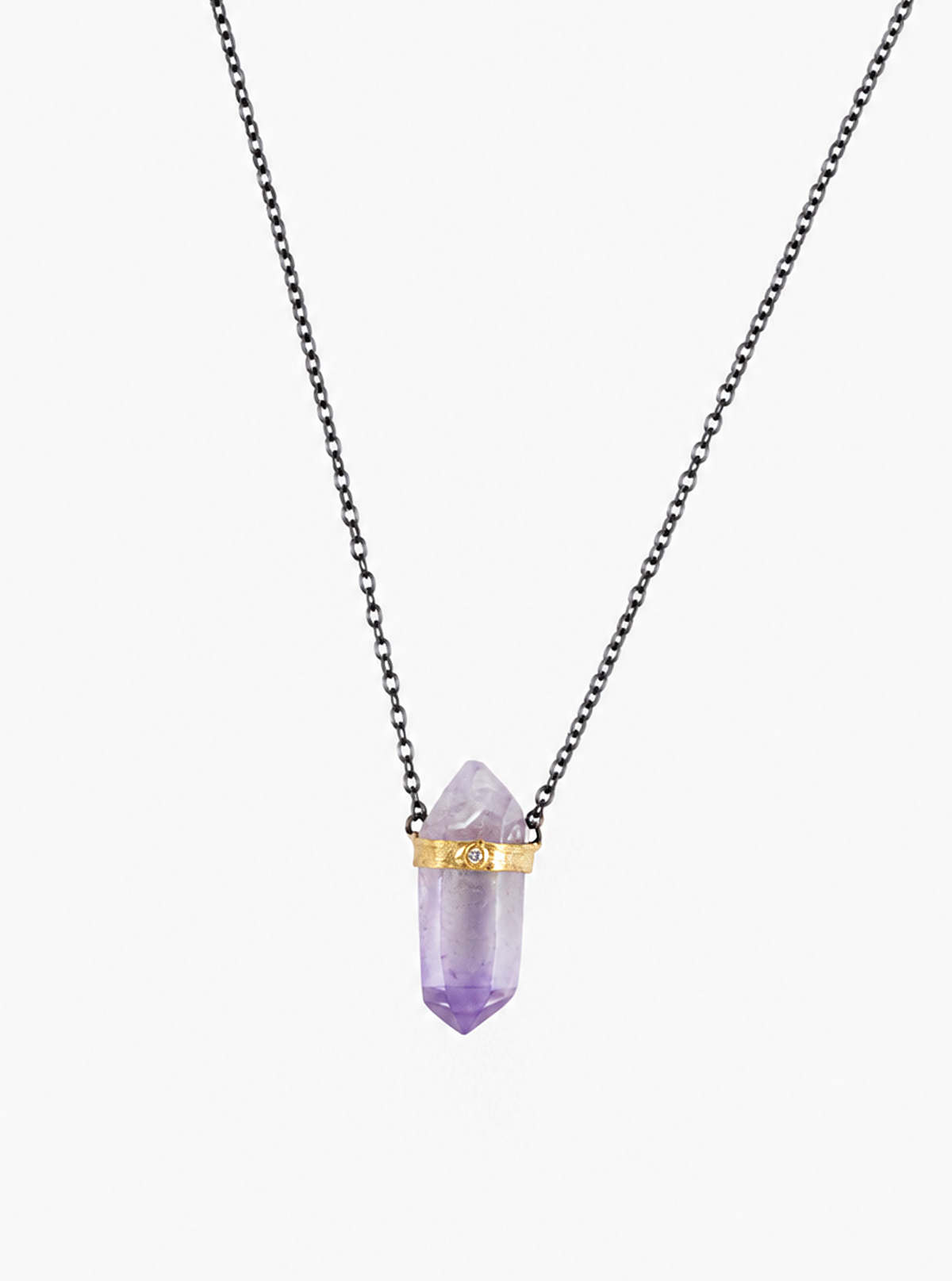 Tourmaline Point with Diamond Necklace