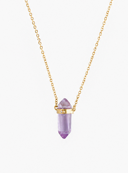 Tourmaline Point with Diamond Necklace