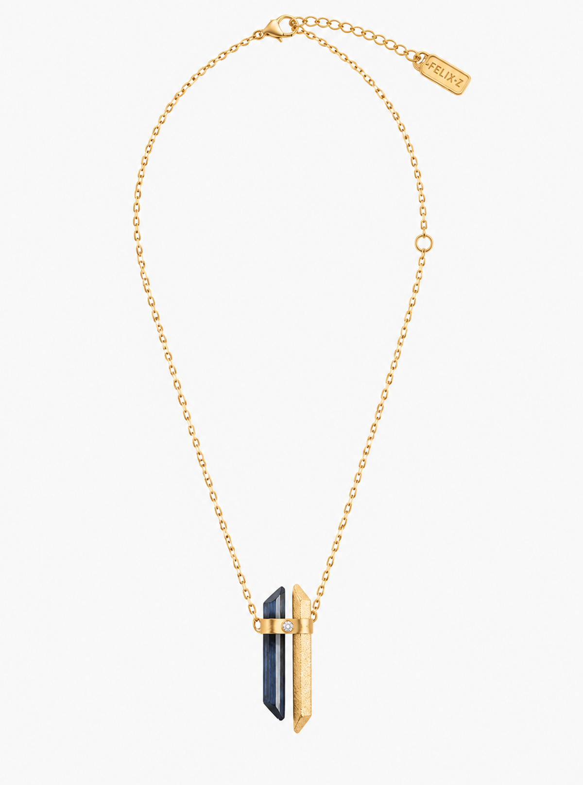 Double Bar Tourmaline Diamond Necklace