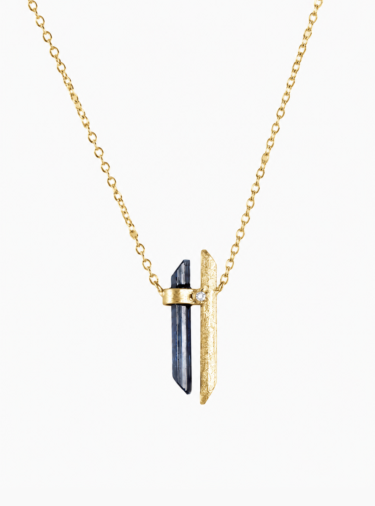 Double Bar Tourmaline Diamond Necklace