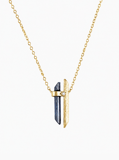 Double Bar Tourmaline Diamond Necklace