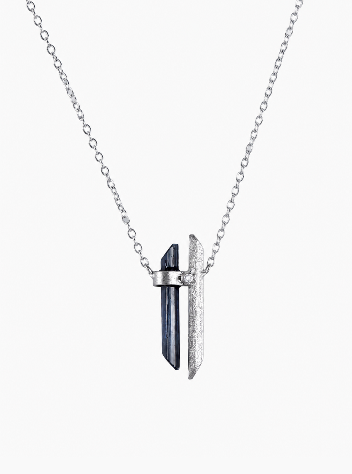 Double Bar Tourmaline Diamond Necklace