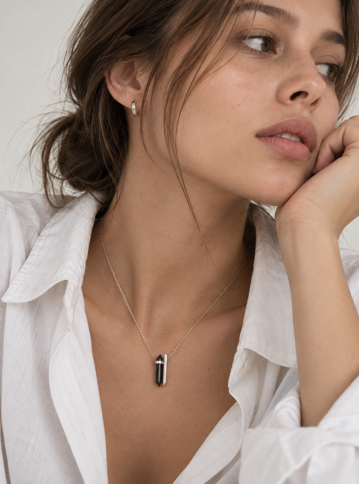 Double Bar Tourmaline Diamond Necklace
