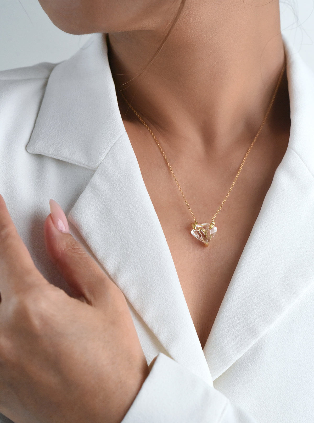 Raw Herkimer Diamond Necklace