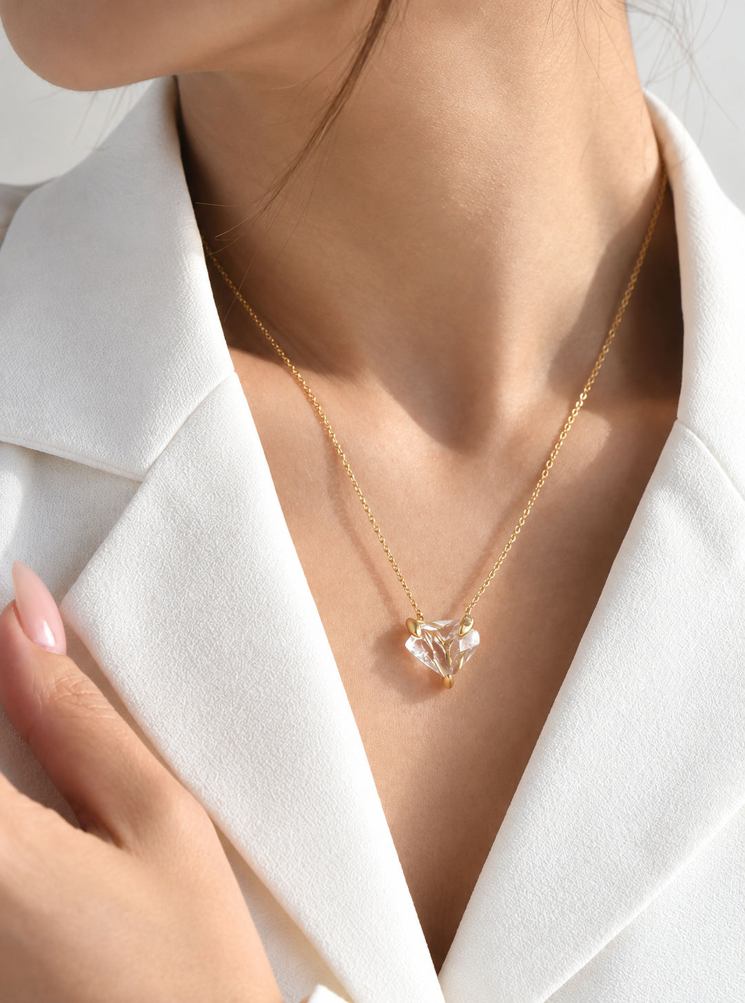 Raw Herkimer Diamond Necklace