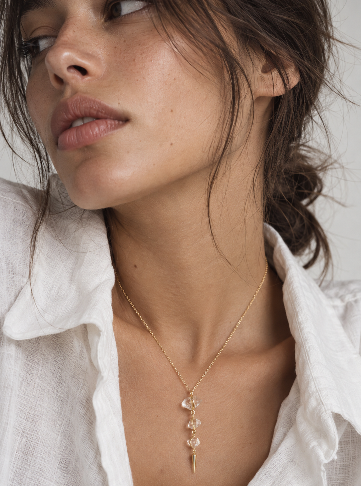 Triple Herkimer Diamond Necklace