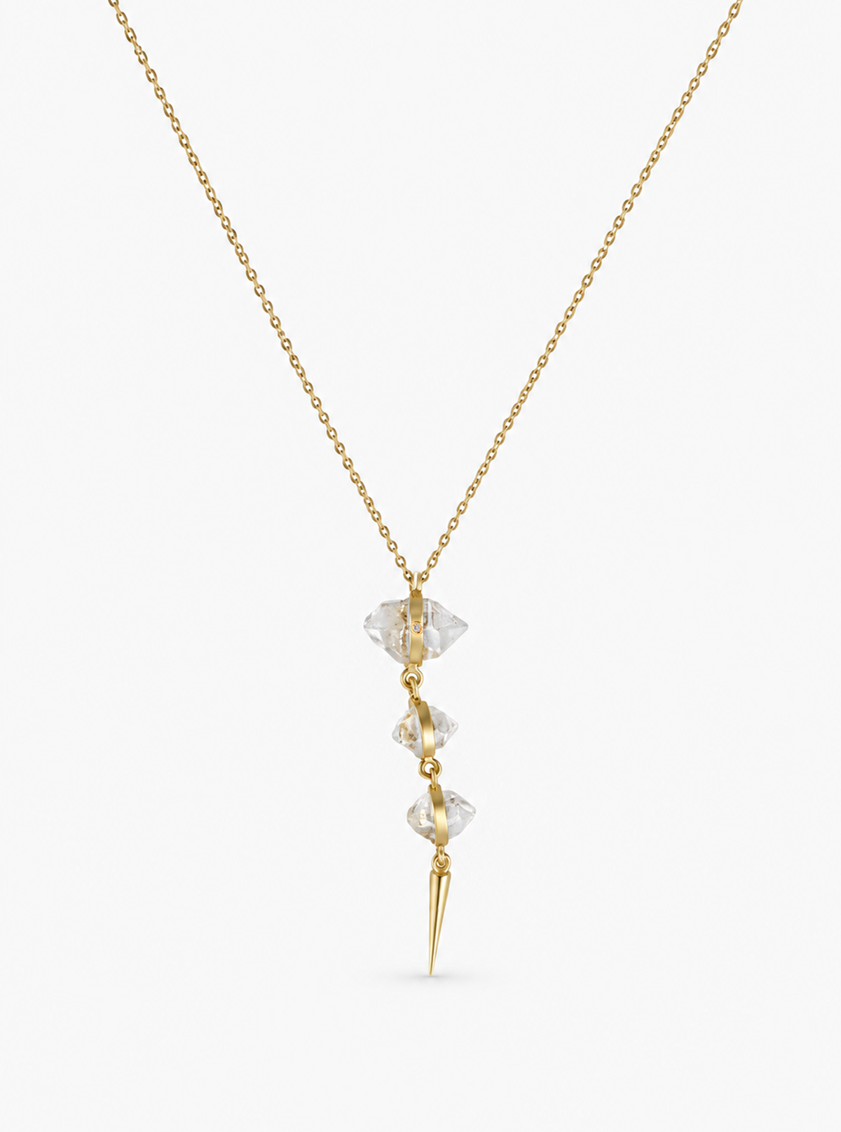 Triple Herkimer Diamond Necklace