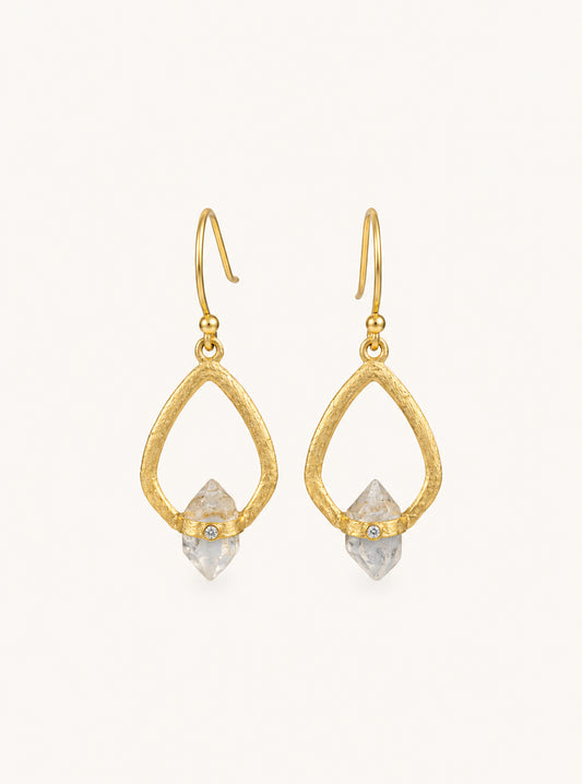 Herkimer Diamond Lantern Drop Earrings