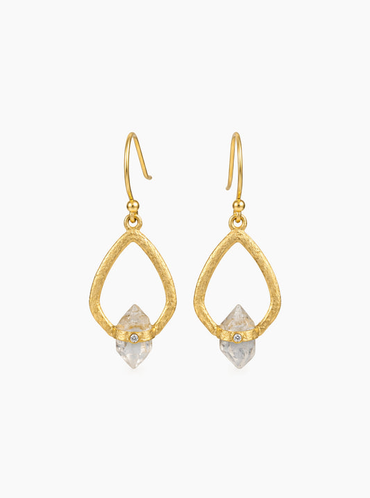 Herkimer Diamond Lantern Drop Earrings