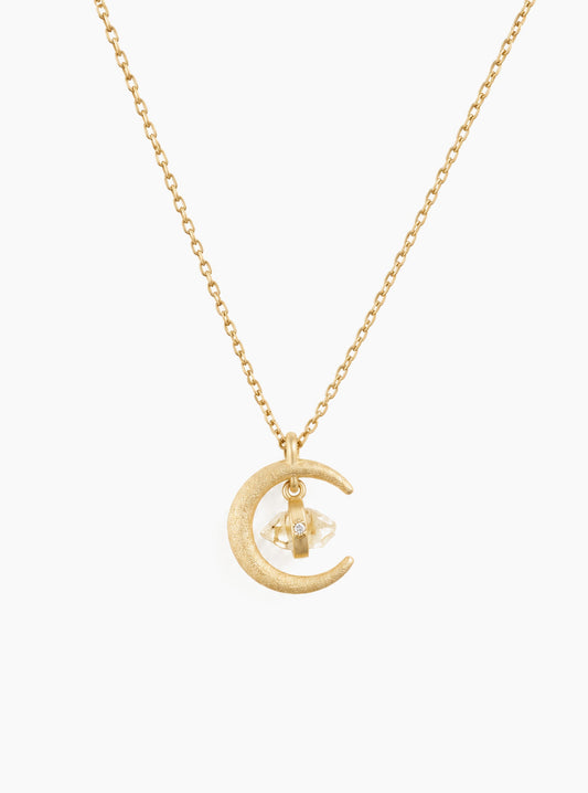 Moon Herkimer Diamond Necklace