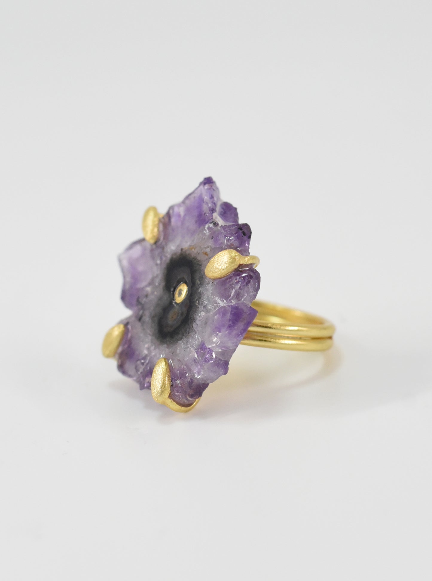 Amethyst Stalactite Flower Ring