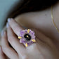 Amethyst Stalactite Flower Ring
