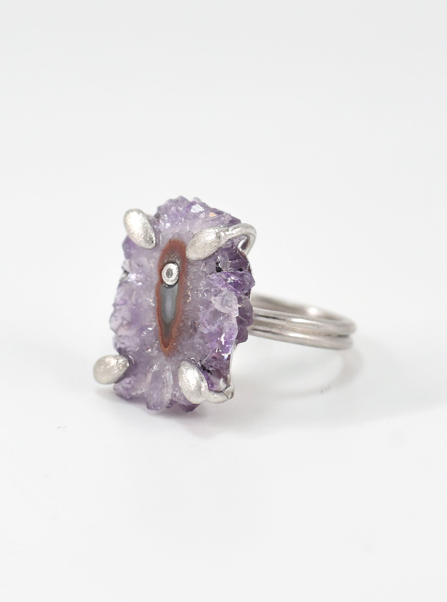 Amethyst Stalactite Flower Ring