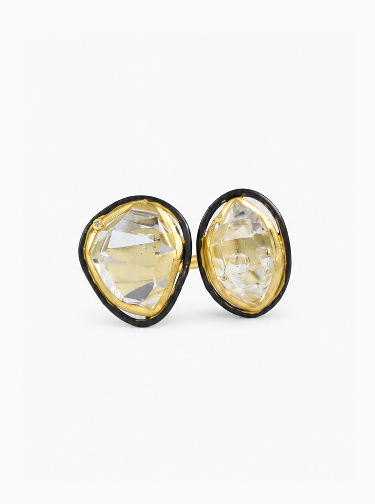 Twin Herkimer Diamond Ring