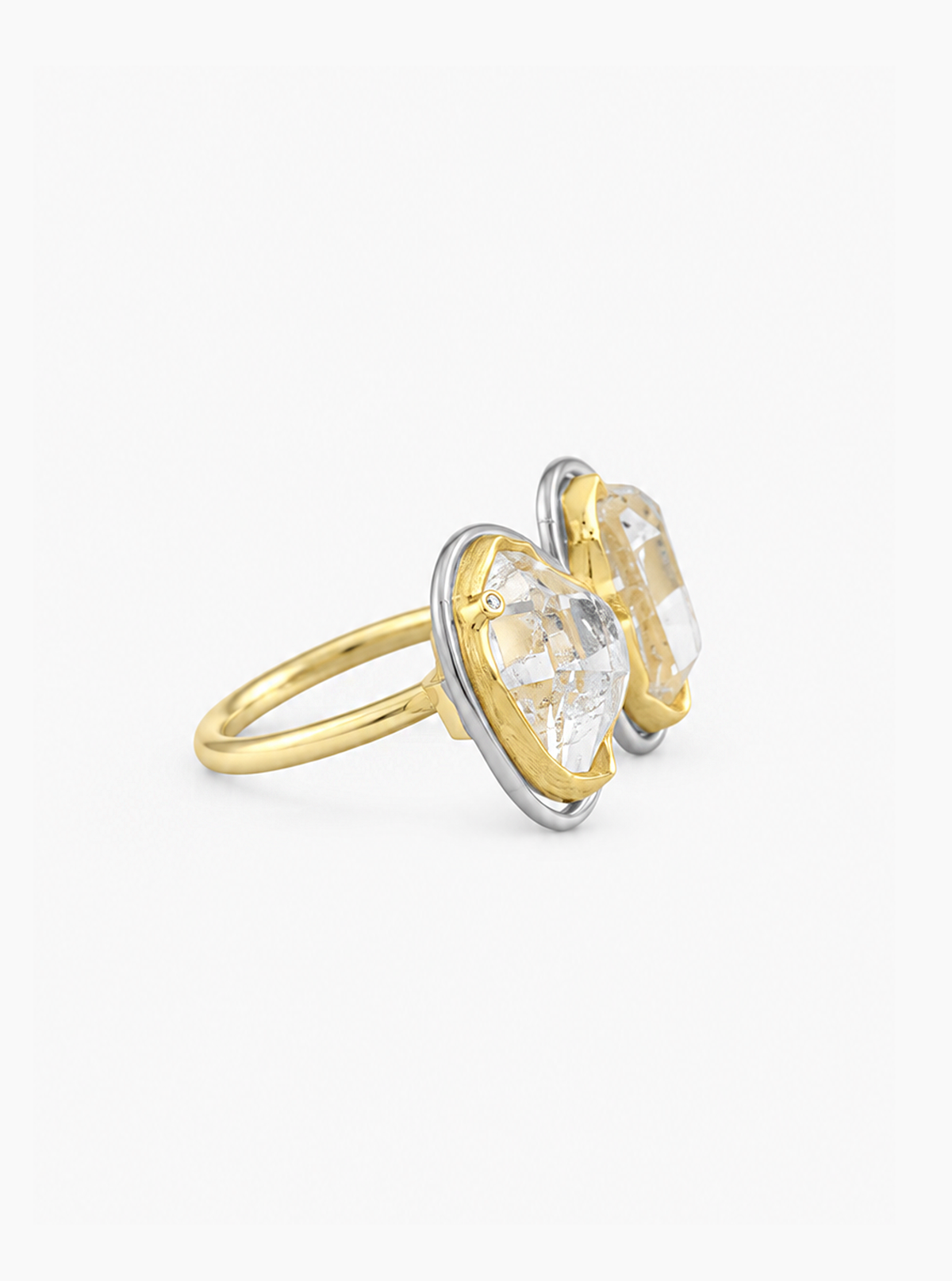 Twin Herkimer Diamond Ring