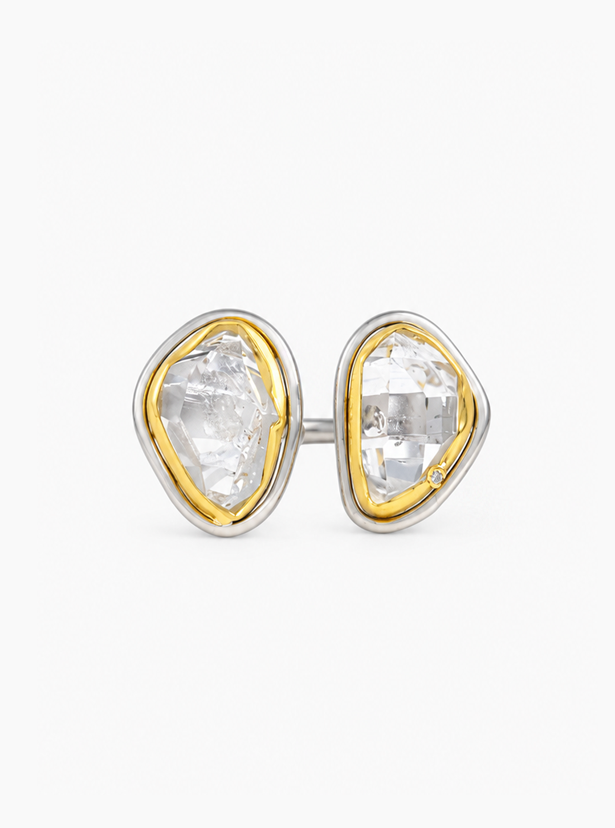 Twin Herkimer Diamond Ring