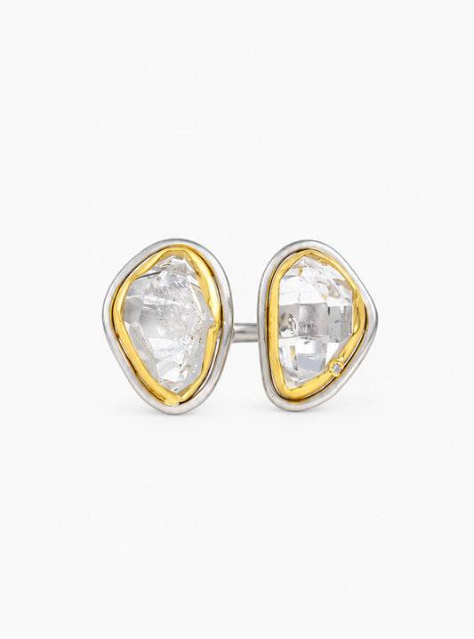 Twin Herkimer Diamond Ring