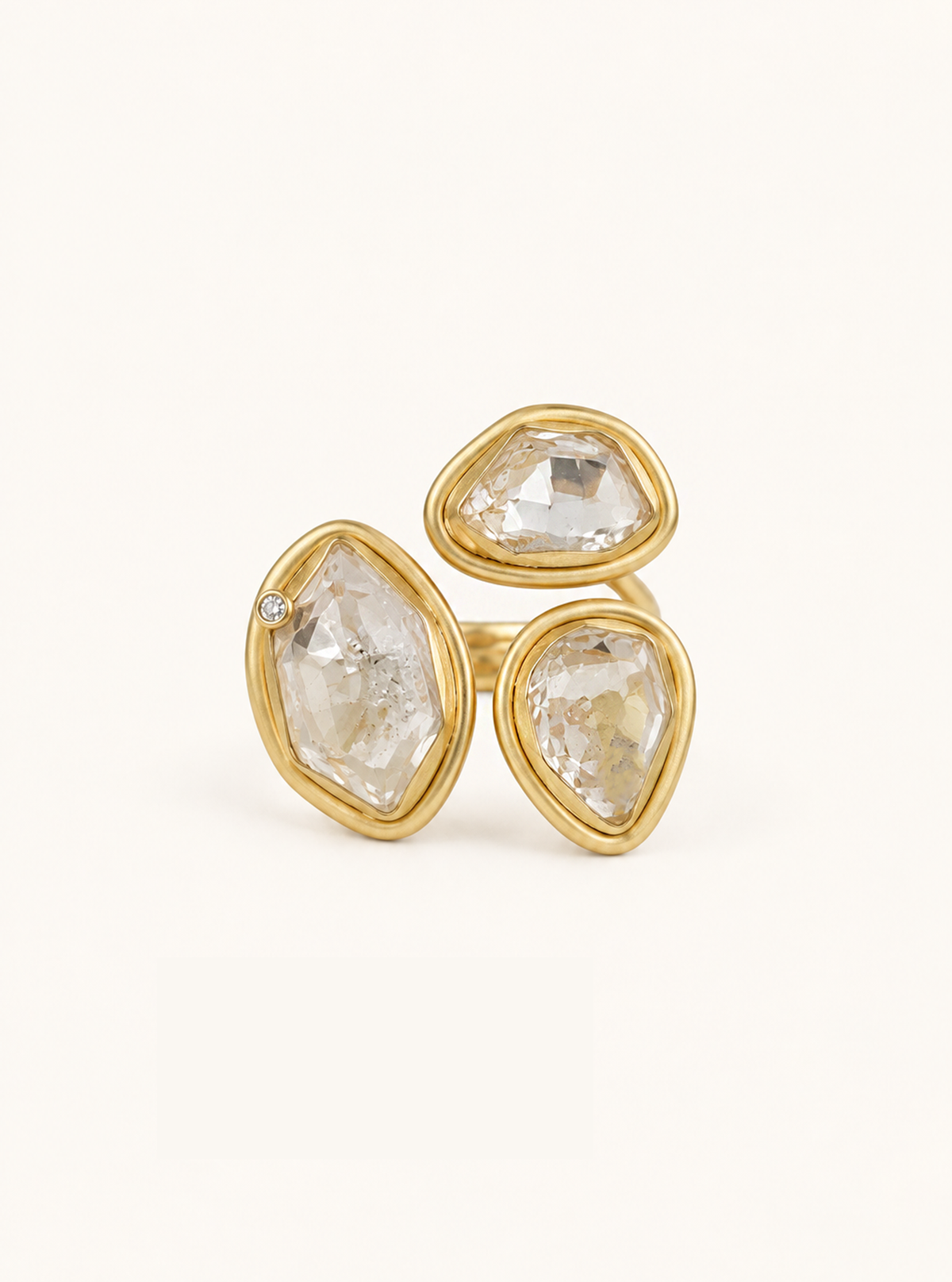Triple Herkimer Diamond Statement Ring