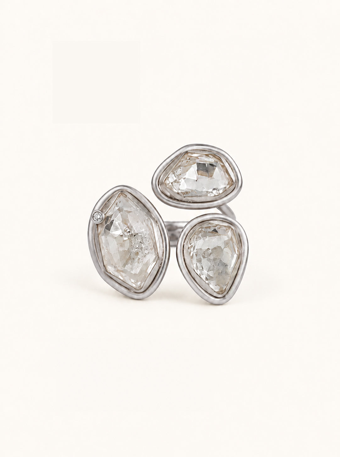 Triple Herkimer Diamond Statement Ring