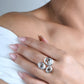 Triple Herkimer Diamond Statement Ring