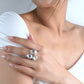 Triple Herkimer Diamond Statement Ring