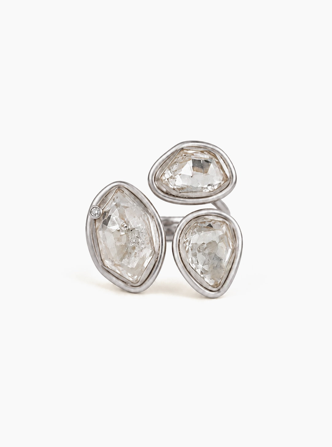 Double Herkimer Diamond Statement Ring